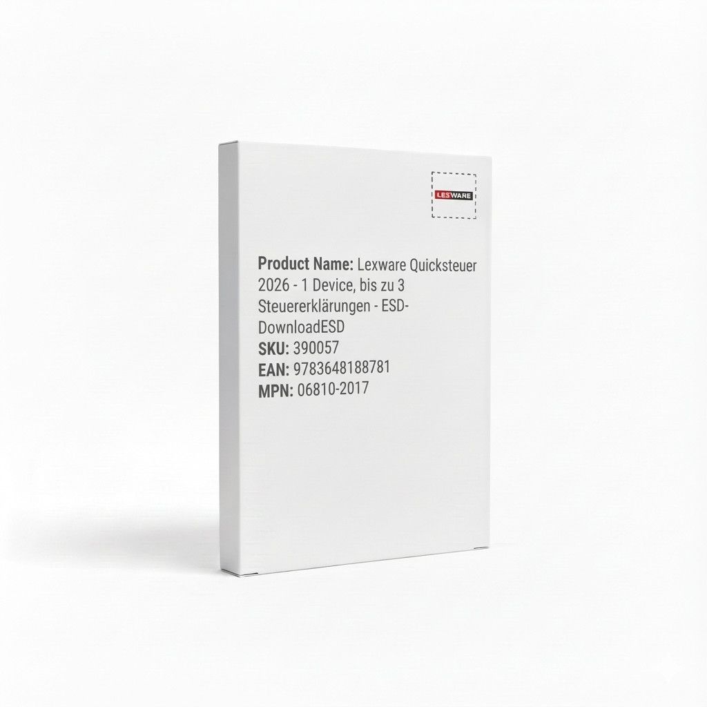 Lexware Quicksteuer 2026 - 1 Device, bis zu 3 Steuererklärungen - ESD